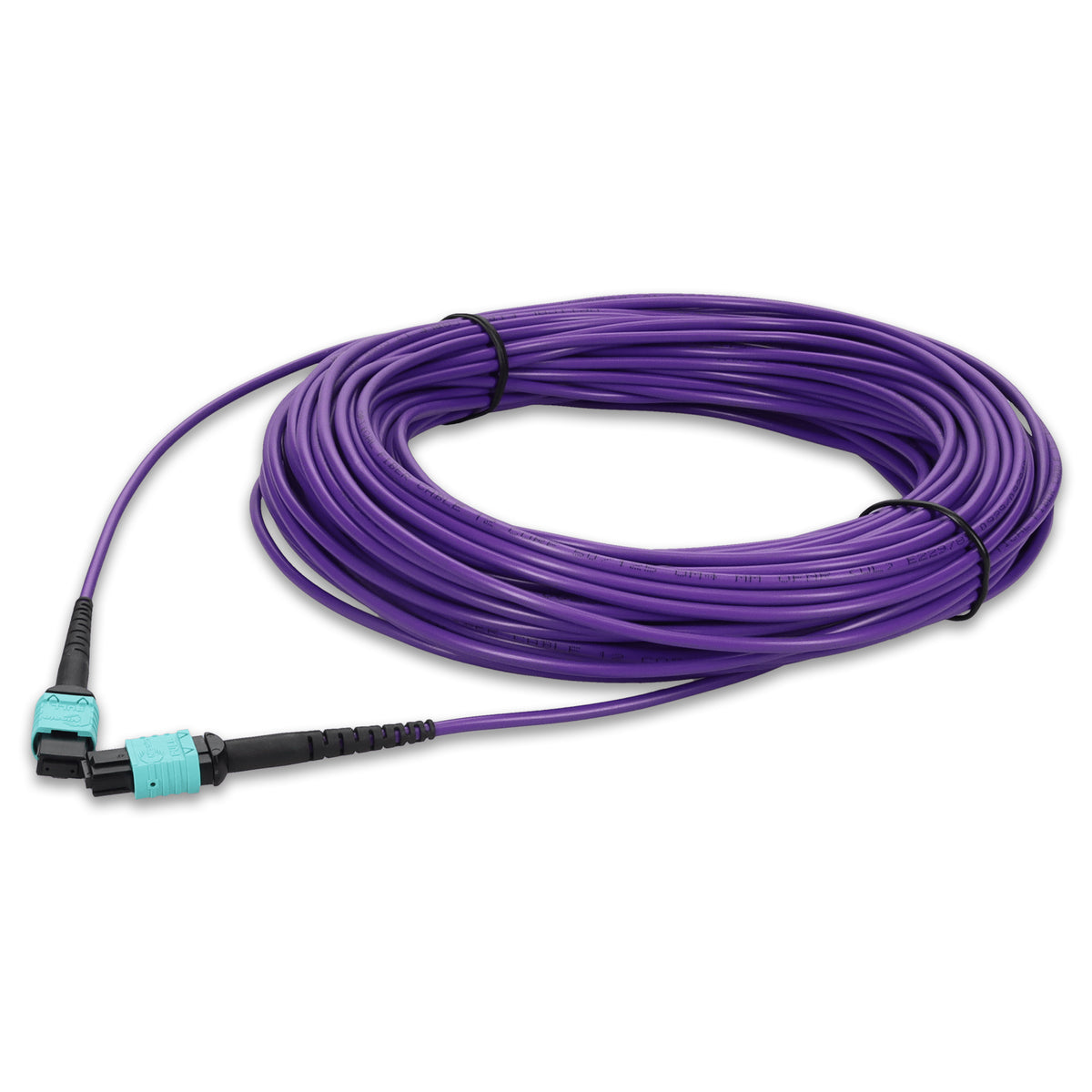  25m MPO/UPC to MPO/UPC Purple OM4 OFNR (Riser-Rated) 12-Strand Fiber Patch Cable