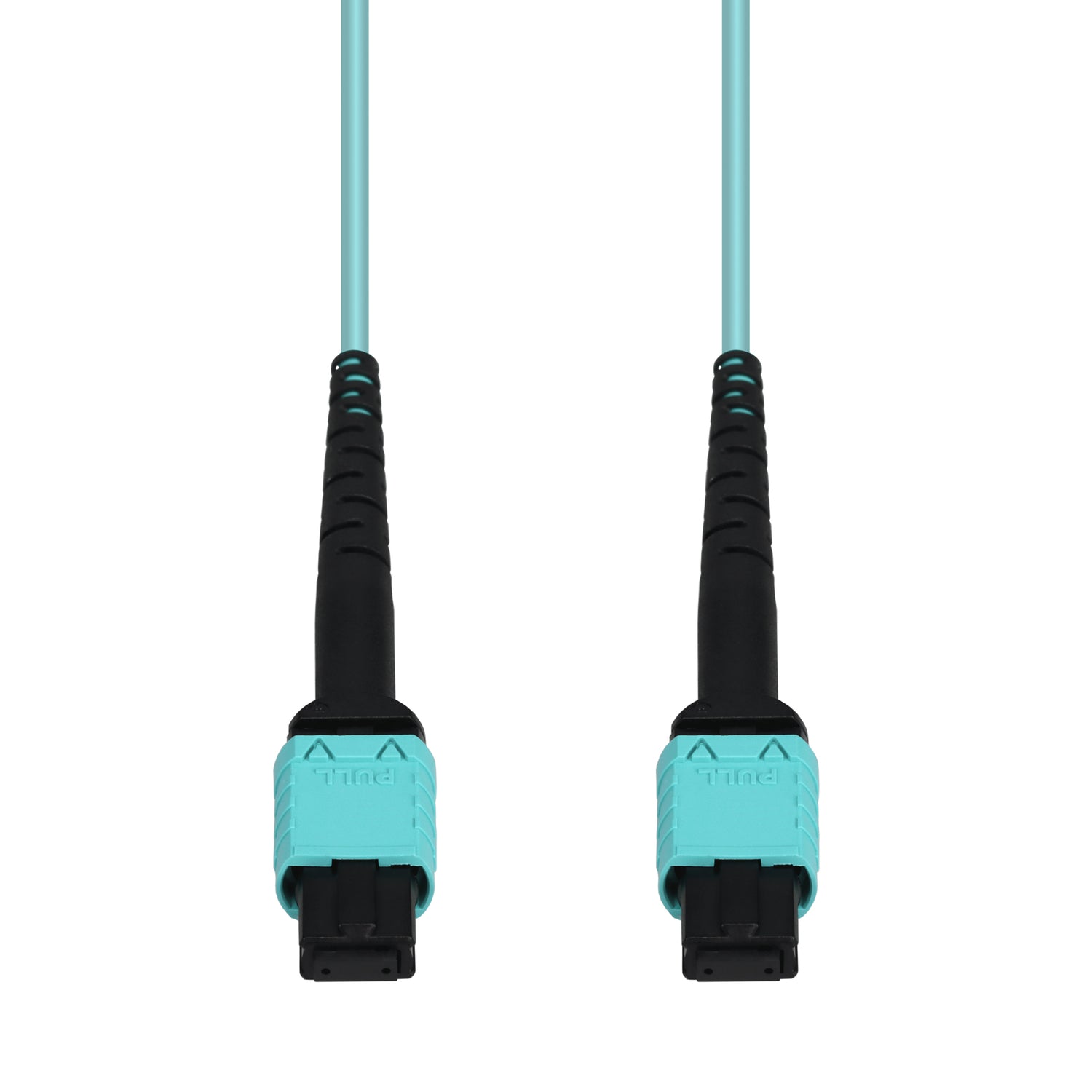  5m MPO/UPC to MPO/UPC Aqua OM3 OFNR (Riser-Rated) 12-Strand Fiber Patch Cable