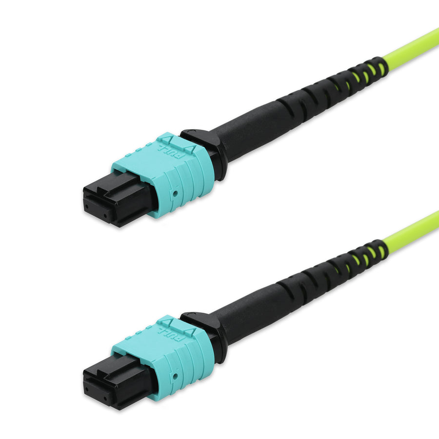  3m MPO/UPC to MPO/UPC Lime Green OM5 OFNR (Riser-Rated) 12-Strand Fiber Patch Cable