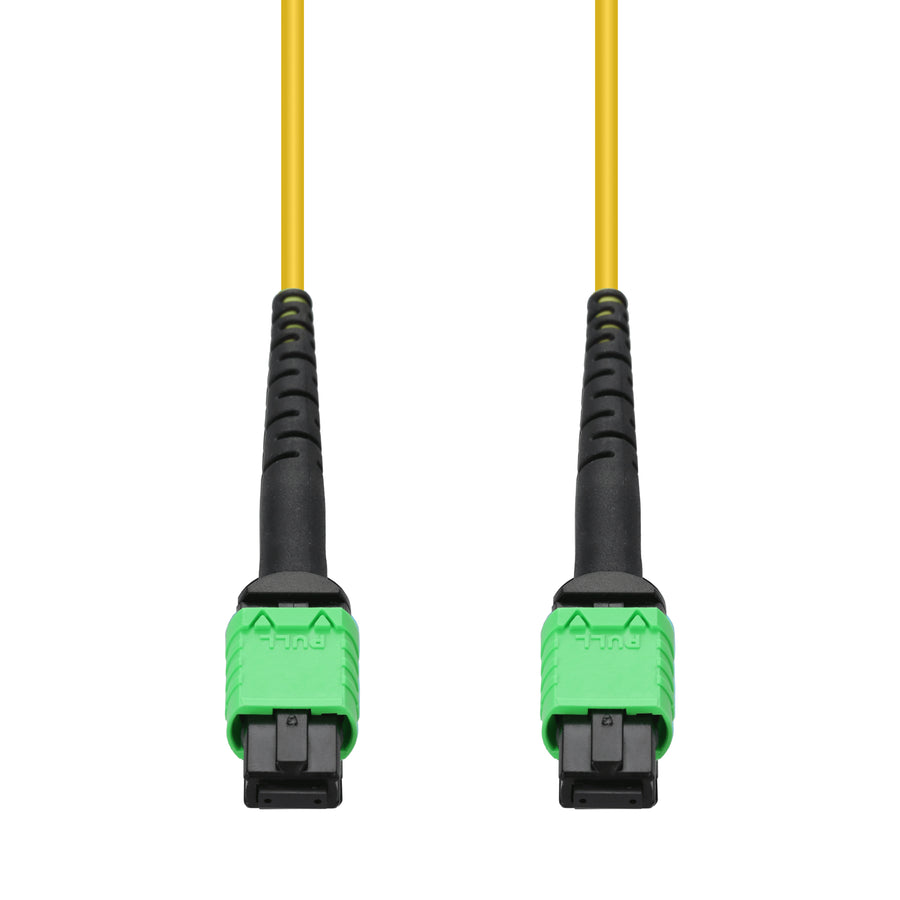  25m MPO/APC to MPO/APC Yellow OS2 LSZH 12-Strand Fiber Patch Cable