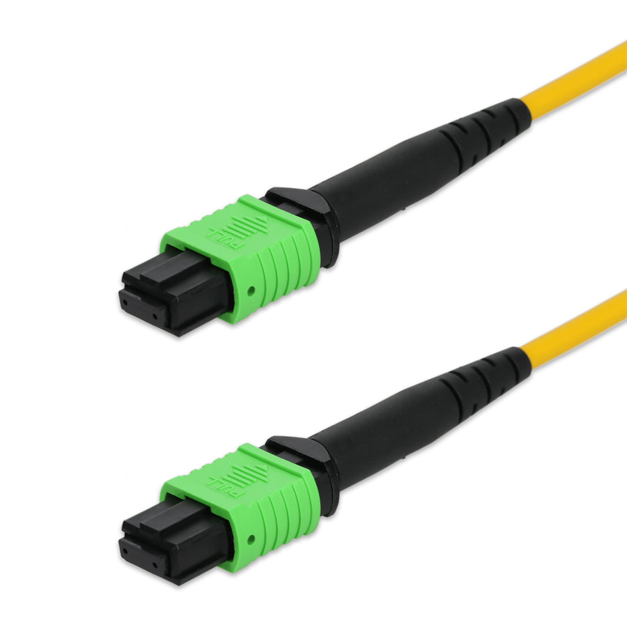  25m MPO/APC to MPO/APC Yellow OS2 OFNP (Plenum-Rated) 12-Strand SMF Fiber Patch Cable