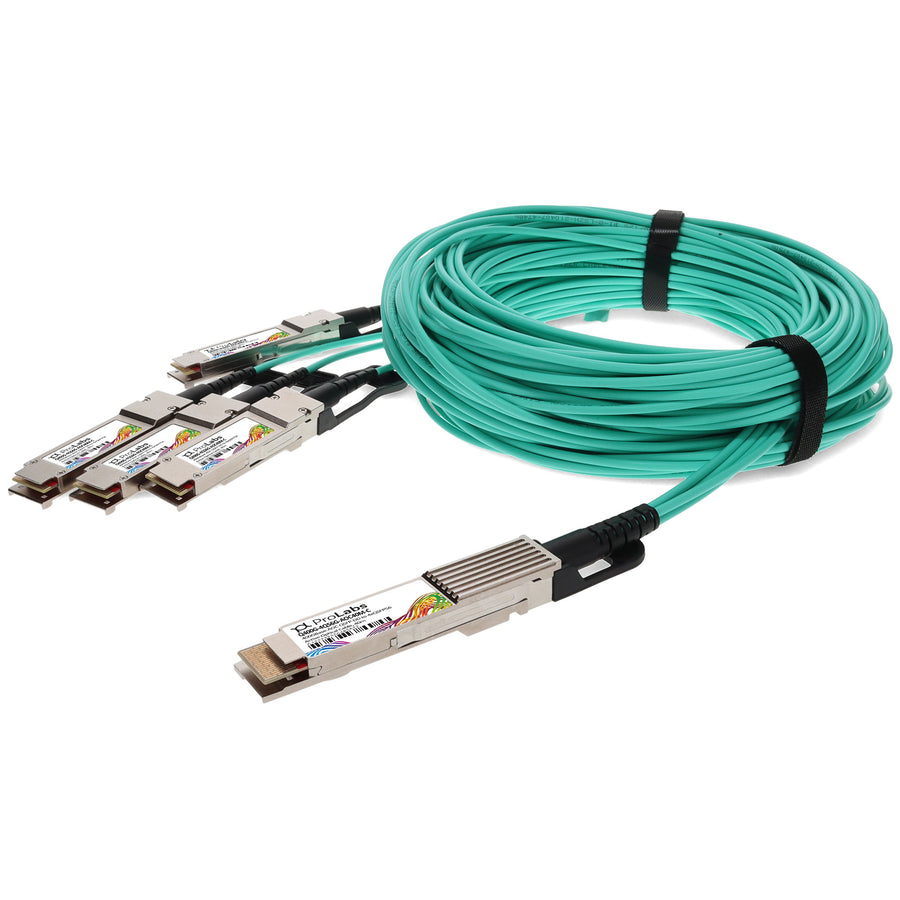 Prolabs MSA and TAA Compliant 400GBase-AOC QSFP-DD to 4xQSFP56 PAM-4 Active Optical Cable (850nm, MMF, 40m) CMIS 3.0
