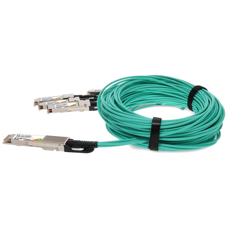 Prolabs MSA and TAA Compliant 400GBase-AOC QSFP-DD to 4xQSFP56 PAM-4 Active Optical Cable (850nm, MMF, 40m) CMIS 3.0