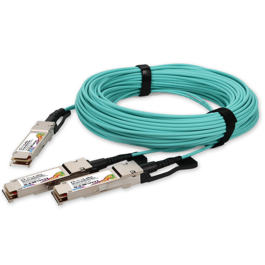 Prolabs MSA and TAA 200GBase-AOC QSFP56 to 2xQSFP56 DSP Active Optical Cable (850nm, MMF, 30m)