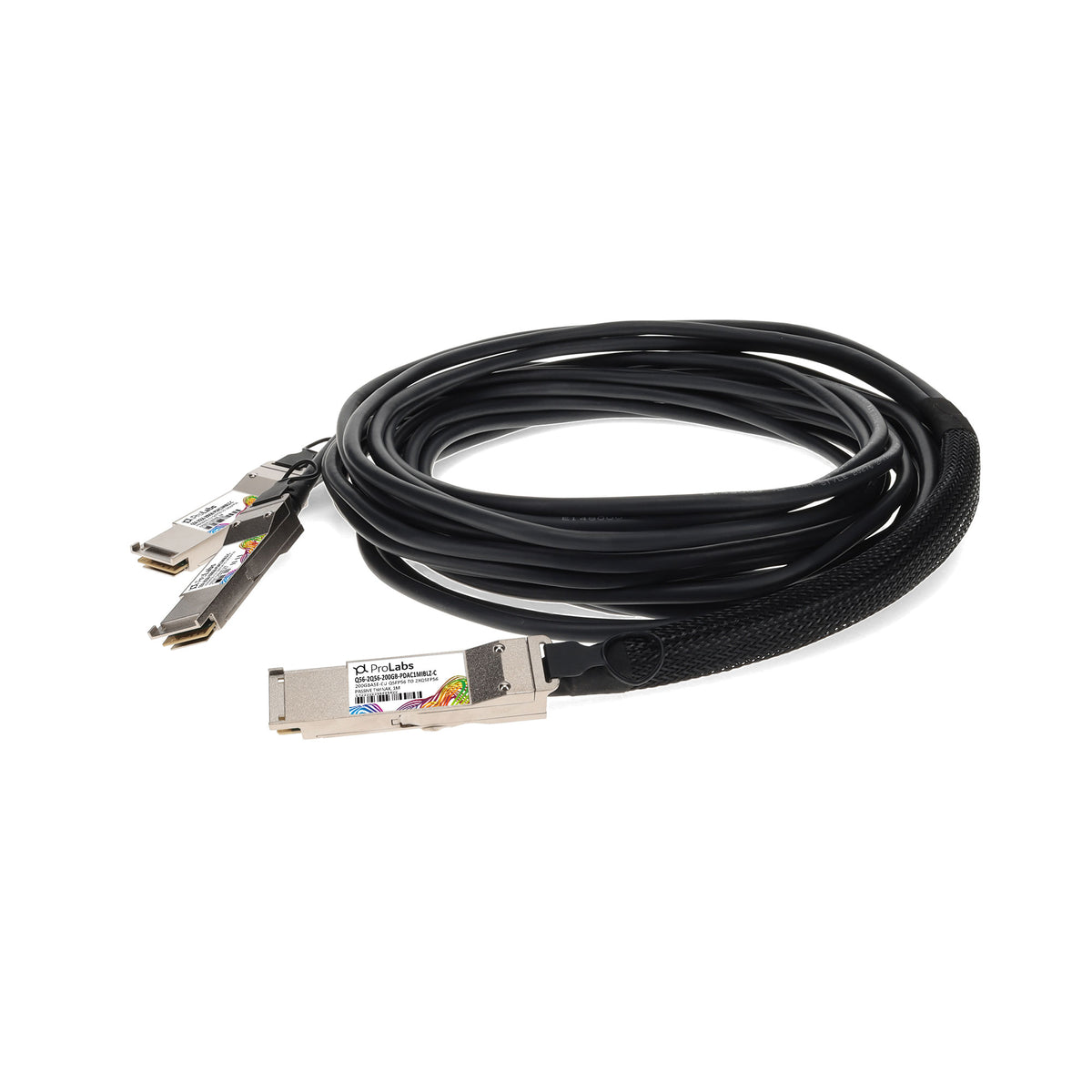 Prolabs MSA and TAA Compliant 200GBase-CU QSFP56 to 2xQSFP56 Infiniband HDR Direct Attach Cable (Passive Twinax, 1m, LSZH)