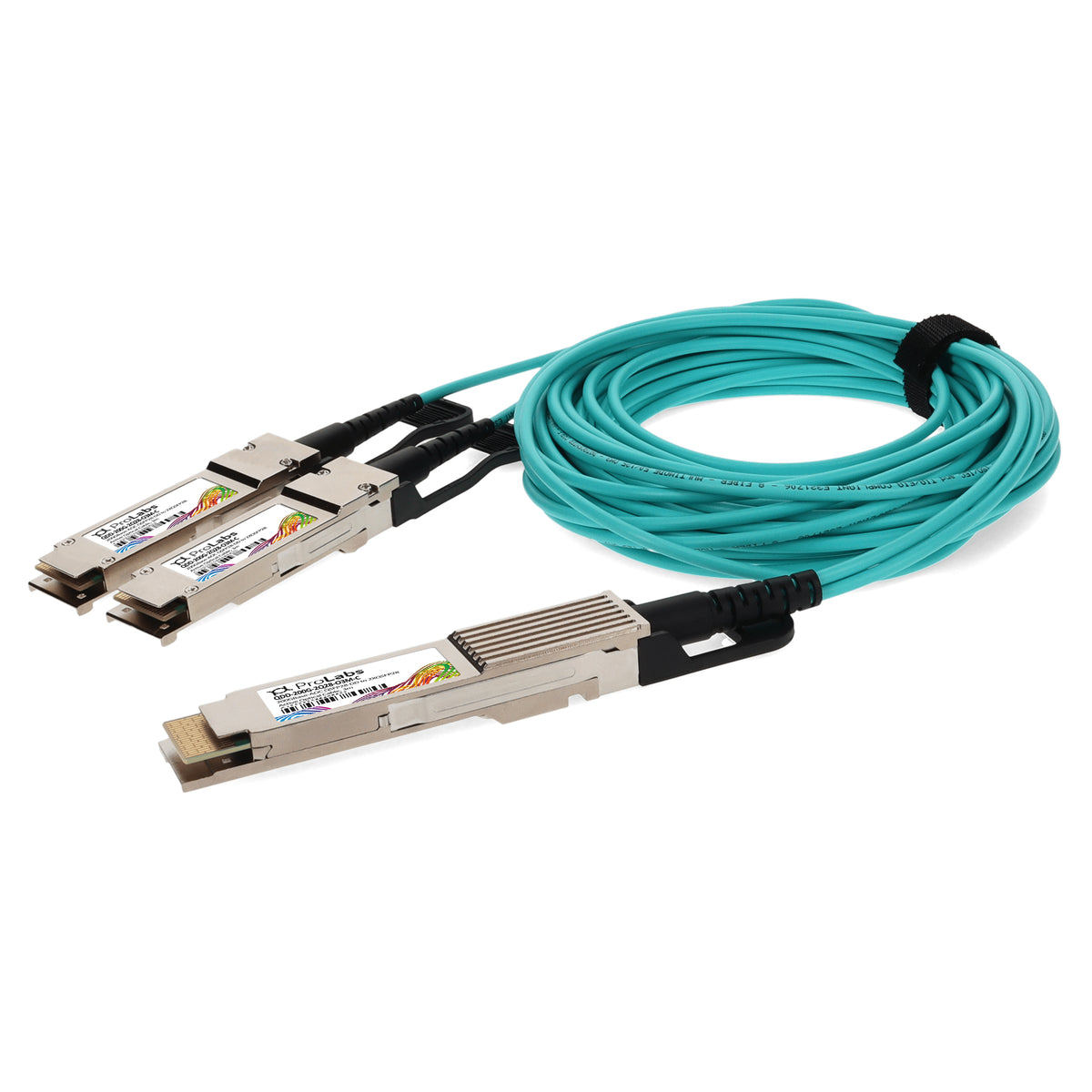 Prolabs MSA and TAA Compliant 200GBase-AOC QSFP28-DD to 2xQSFP28 NRZ Active Optical Cable (850nm, MMF, 3m)