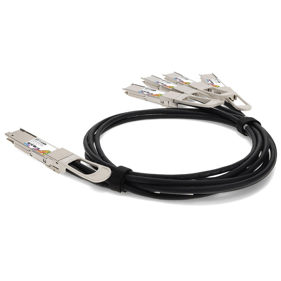 Prolabs Cisco QDD-4QSFP28-400-CU2-5M Compatible TAA Compliant 200GBase-CU QSFP-DD 200G to 4xQSFP28 50G NRZ Direct Attach Cable (Passive Twinax, 2.5m)