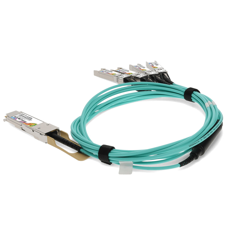 Prolabs Brocade (Formerly) Compatible TAA Compliant 100GBase-AOC QSFP28 to 4xSFP28 Direct Attach Cable (850nm, MMF, 15m)