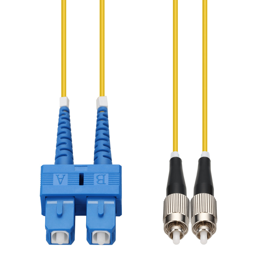  1m SC to FC Yellow OS2 Duplex OFNR (Riser-Rated) SMF Fiber Patch Cable
