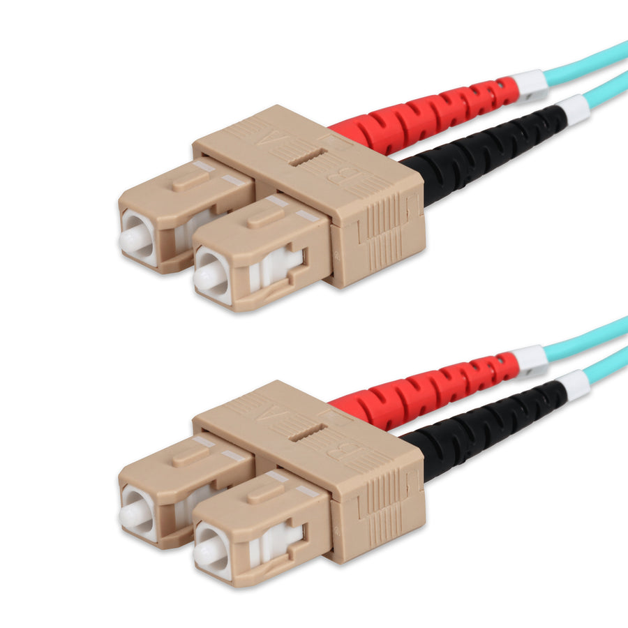  7m SC to SC Aqua OM3 Duplex OFNR (Riser-Rated) Fiber Patch Cable
