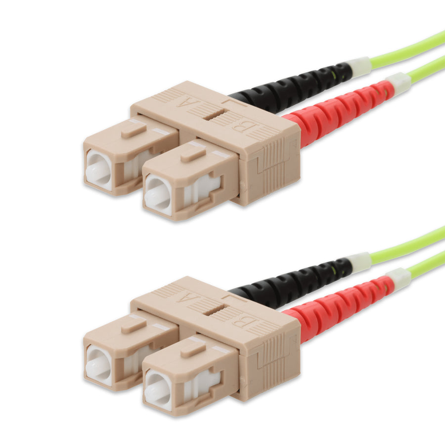  2m SC to SC Lime Green OM5 Duplex OFNR (Riser-Rated) Fiber Patch Cable