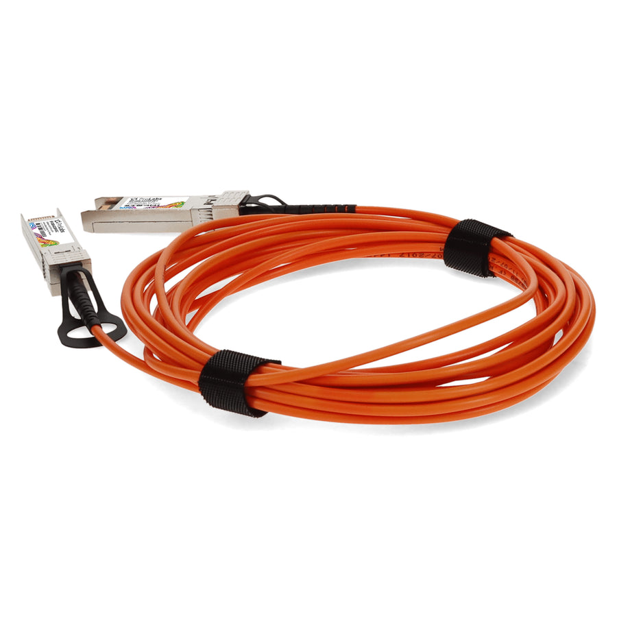 Prolabs MSA and TAA Compliant 10GBase-AOC SFP+ to SFP+ OFNP (Plenum-rated) Orange Active Optical Cable (850nm, MMF, 5m)
