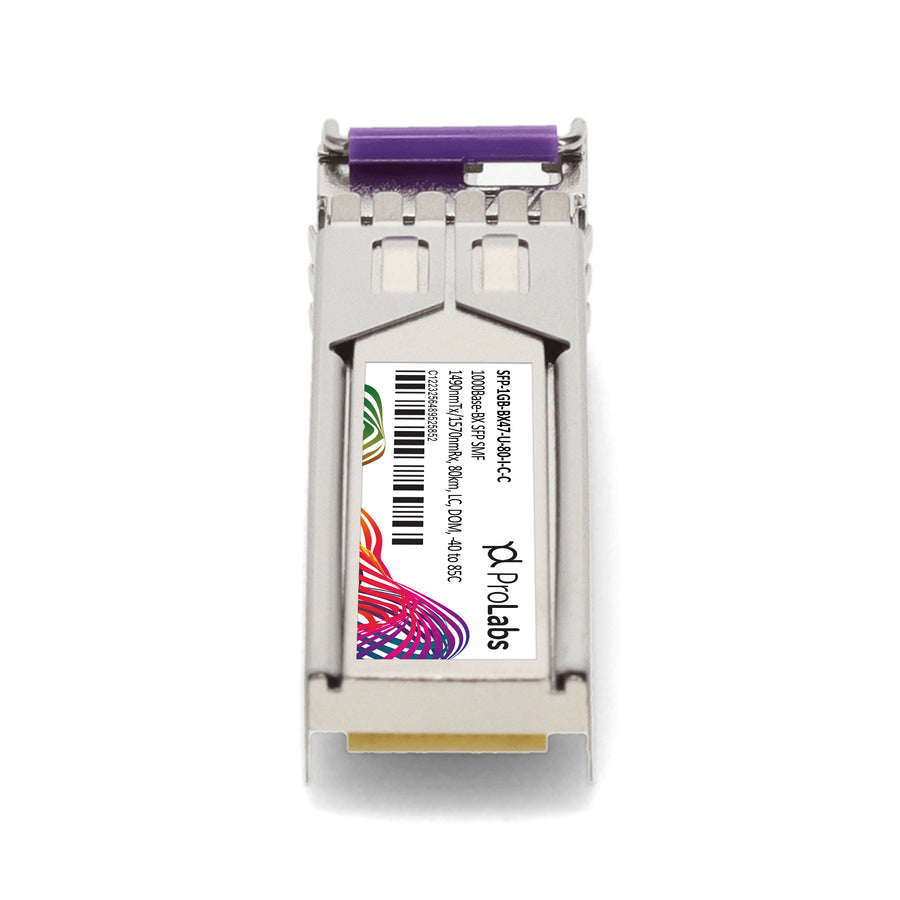 Prolabs Cisco Compatible TAA 1000Base-BX SFP Transceiver (SMF, 1490nmTx/1570nmRx, 80km, LC, DOM, -40 to 85C)