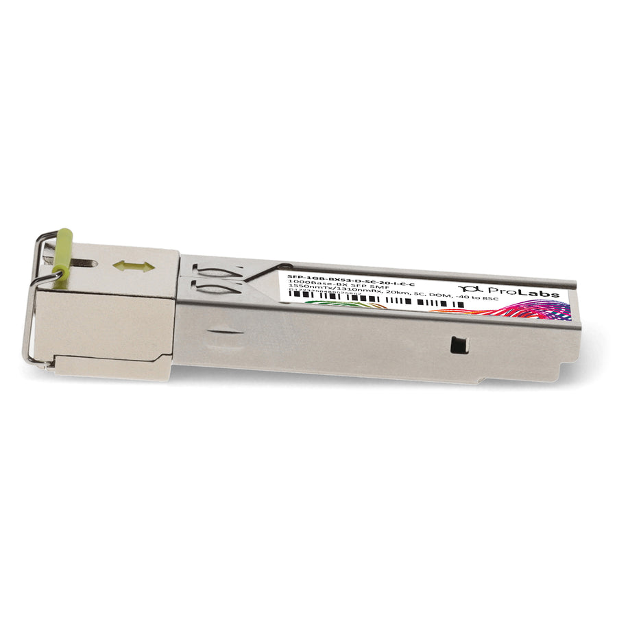 Prolabs Cisco Compatible TAA 1000Base-BX SFP Transceiver (SMF, 1550nmTx/1310nmRx, 20km, SC, DOM, -40 to 85C)