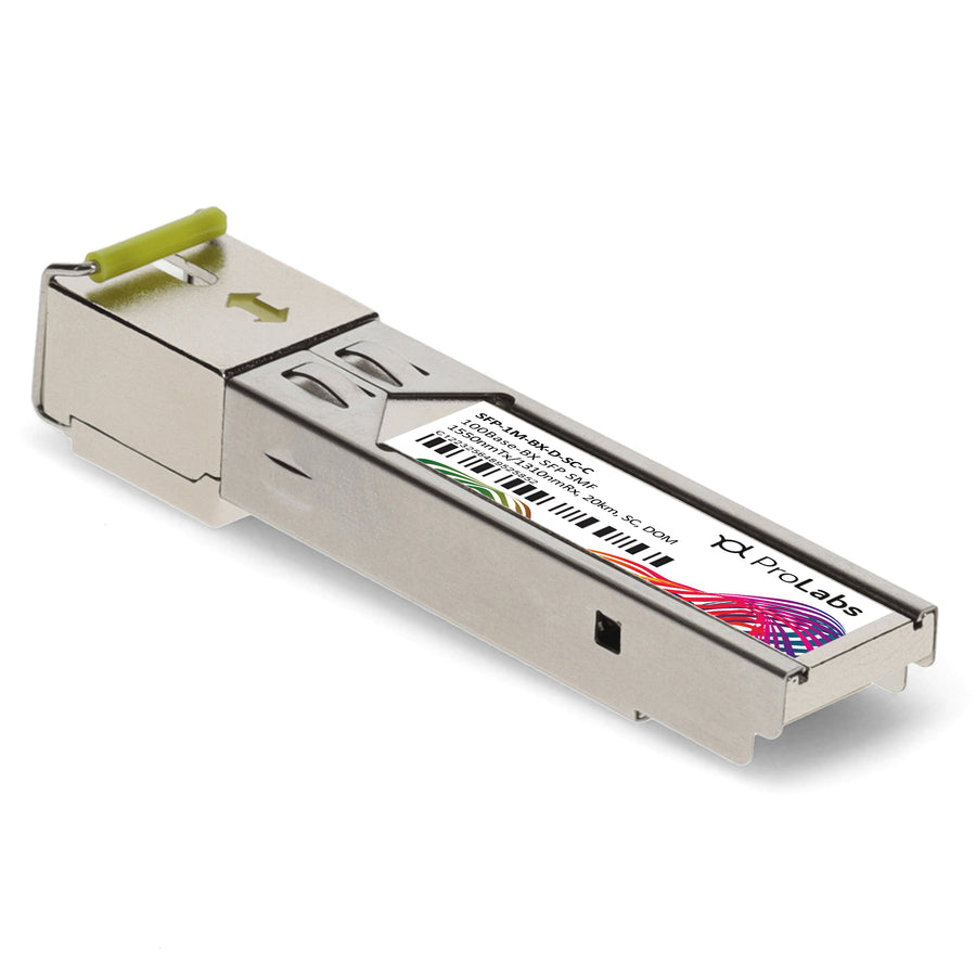 Prolabs MSA and TAA Compliant 100Base-BX SFP Transceiver (SMF, 1550nmTx/1310nmRx, 20km, SC, DOM)
