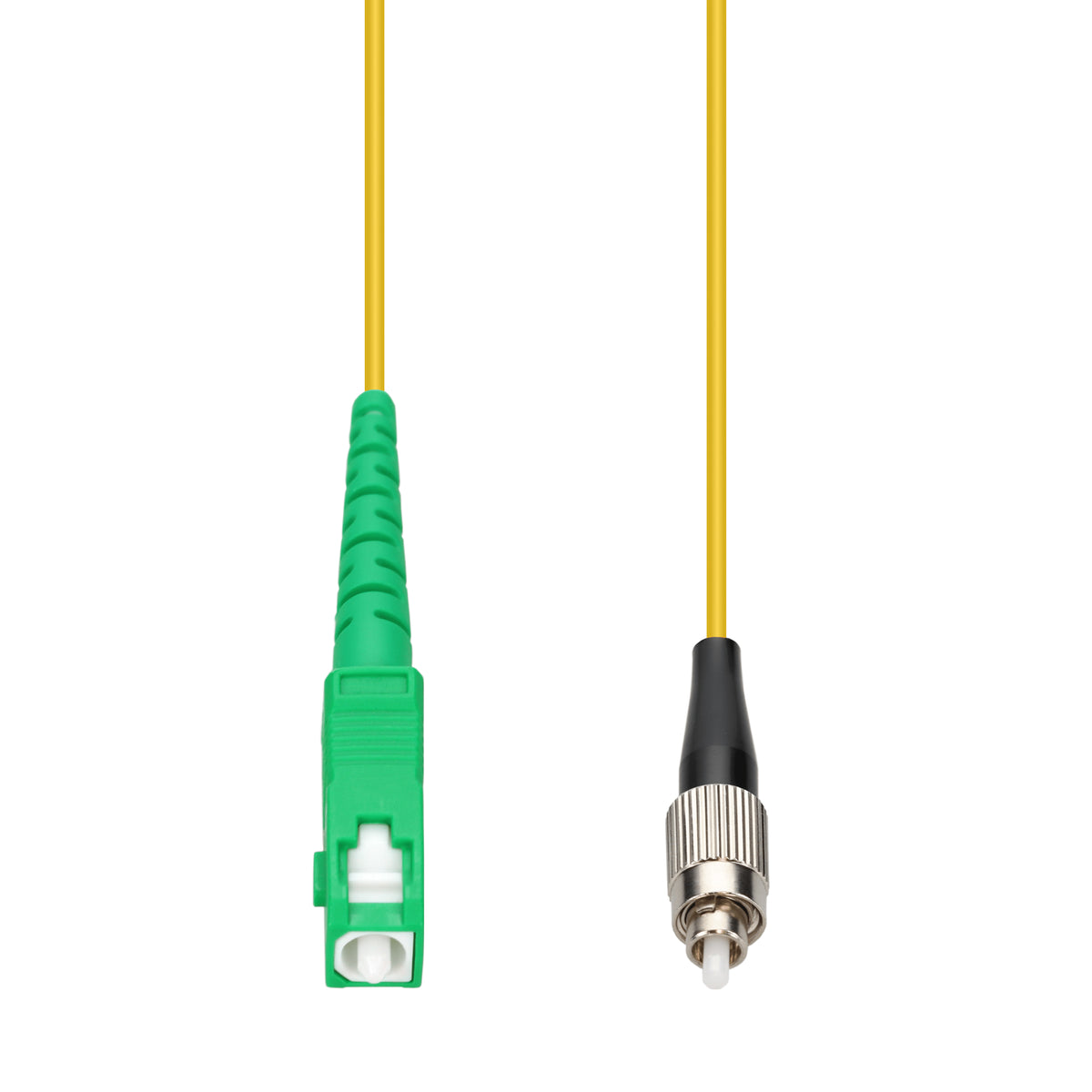  2m ASC to FC Yellow OS2 Simplex OFNR (Riser-Rated) SMF Fiber Patch Cable
