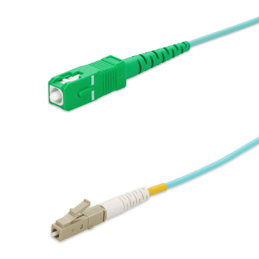  1m ASC to LC Aqua OM4 Simplex OFNP (Plenum-Rated) Fiber Patch Cable