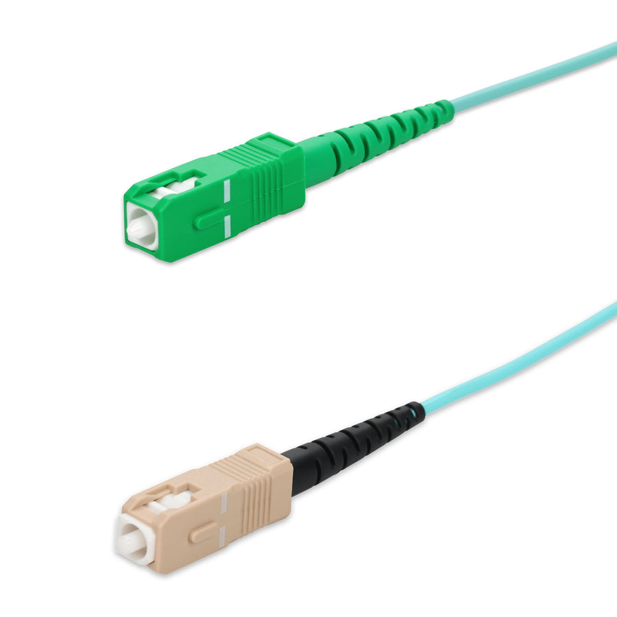  1m ASC to SC Aqua OM4 Simplex OFNP (Plenum-Rated) Fiber Patch Cable