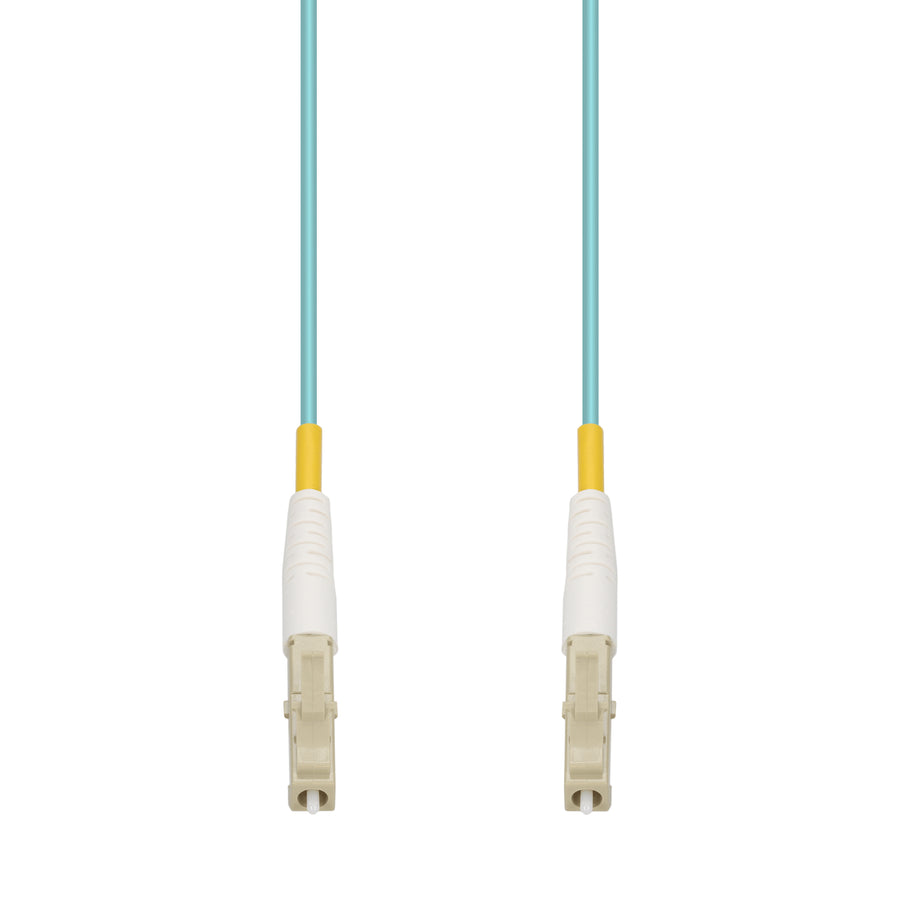  1.5m LC to LC Aqua OM4 Simplex OFNR (Riser-Rated) Fiber Patch Cable