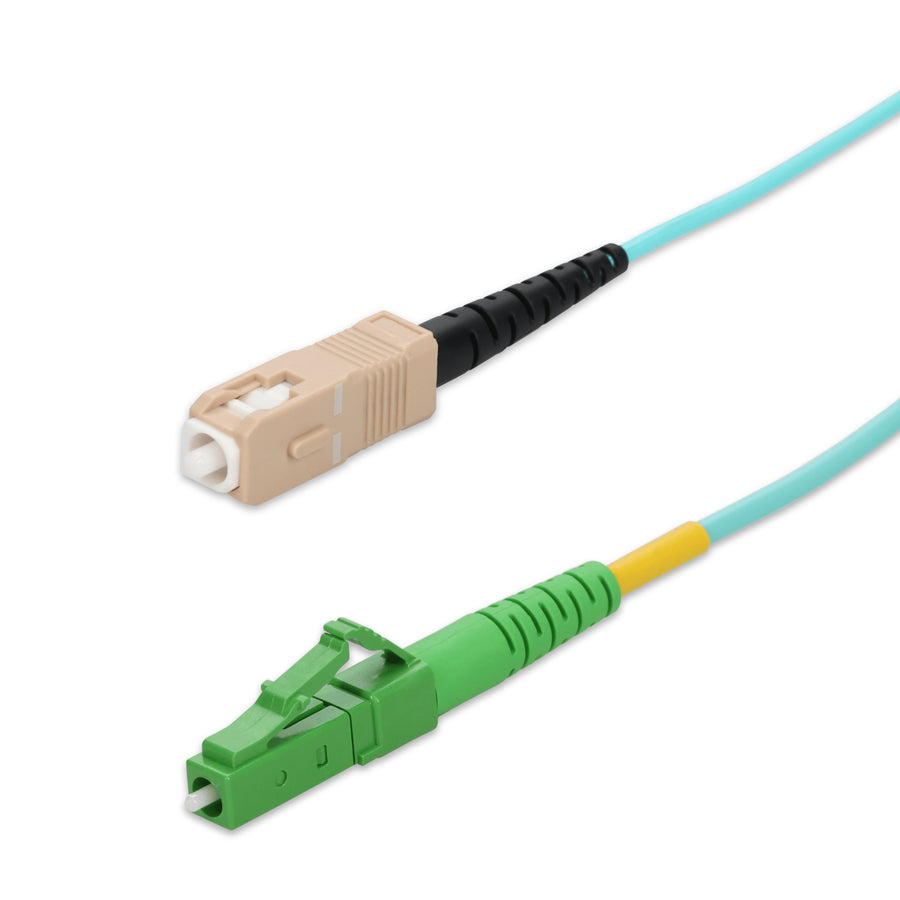 25m SC to ALC Aqua OM4 Simplex OFNP (Plenum-Rated) Fiber Patch Cable