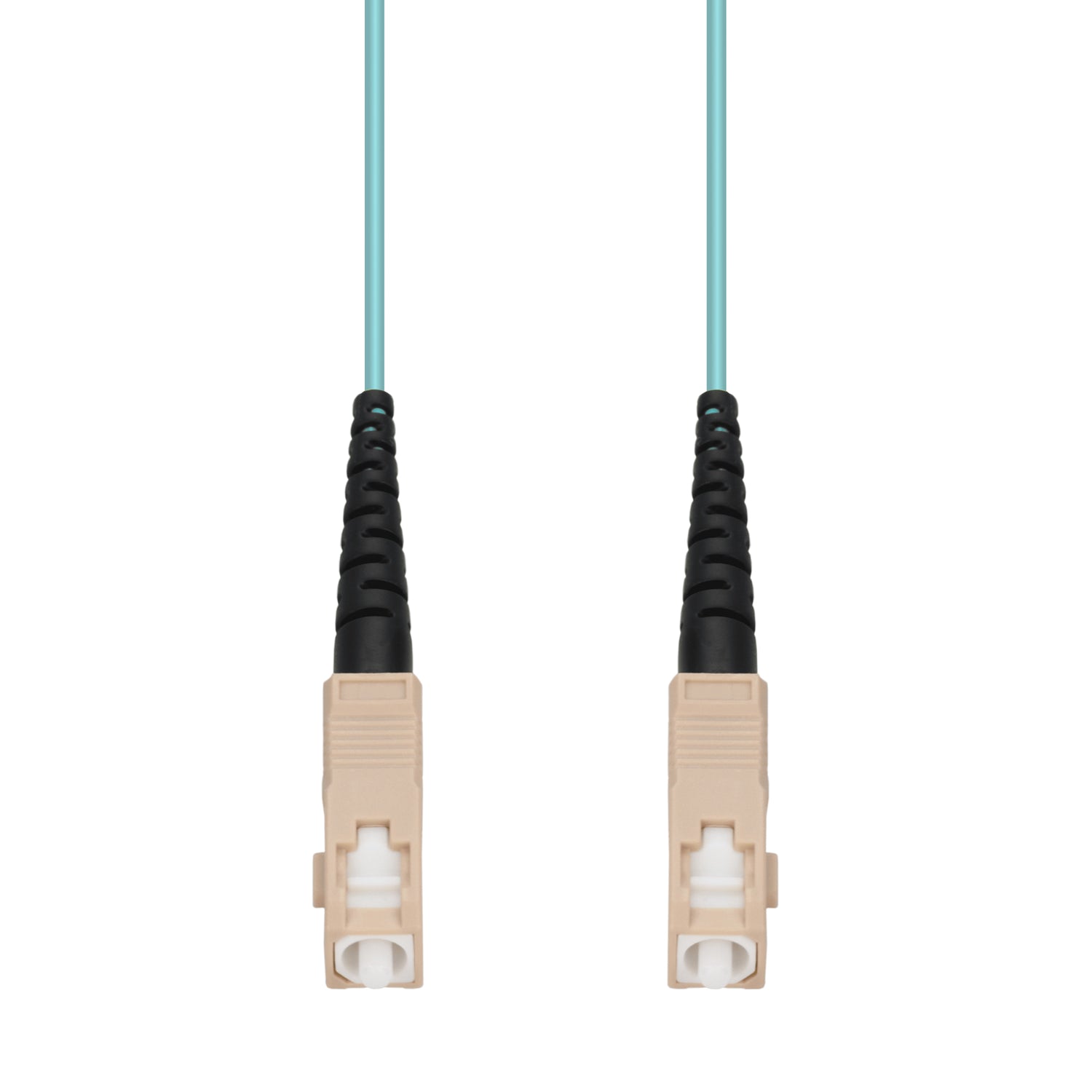 9m SC to SC Aqua OM4 Simplex OFNR (Riser-Rated) Fiber Patch Cable