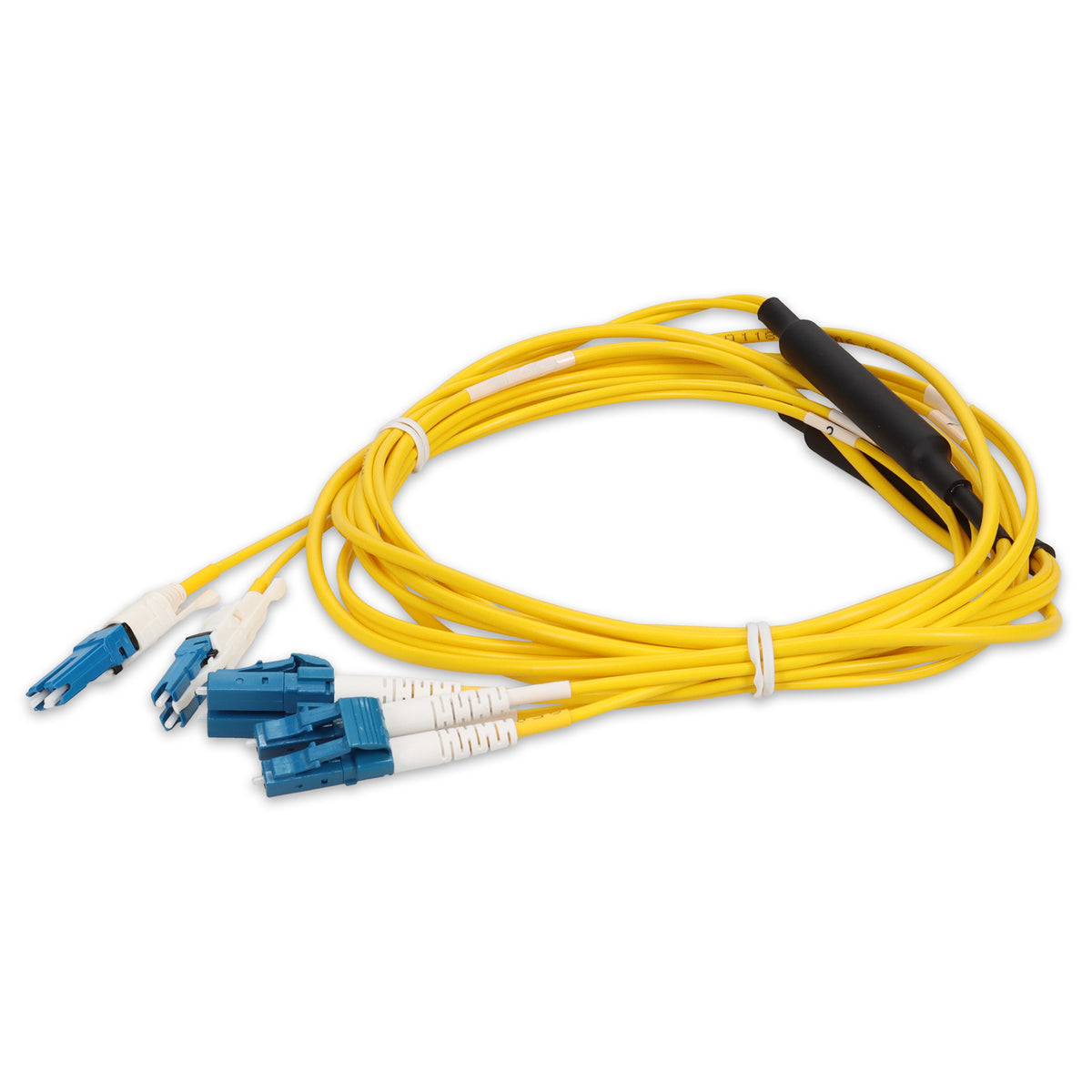  1m 2xCS to 2xLC Yellow OS2 Quadplex OFNR (Riser-Rated) SMF Fiber Patch Cable