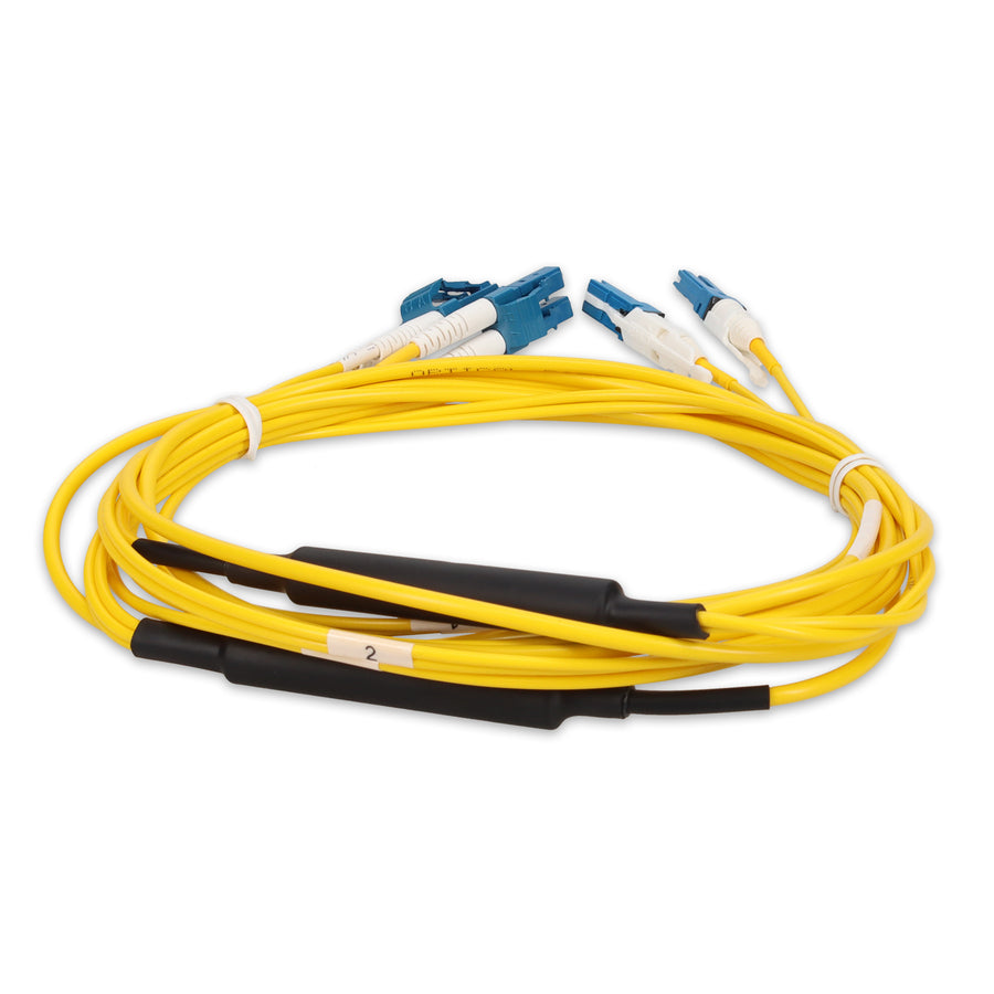  3m 2xCS to 2xLC Yellow OS2 Quadplex OFNR (Riser-Rated) SMF Fiber Patch Cable