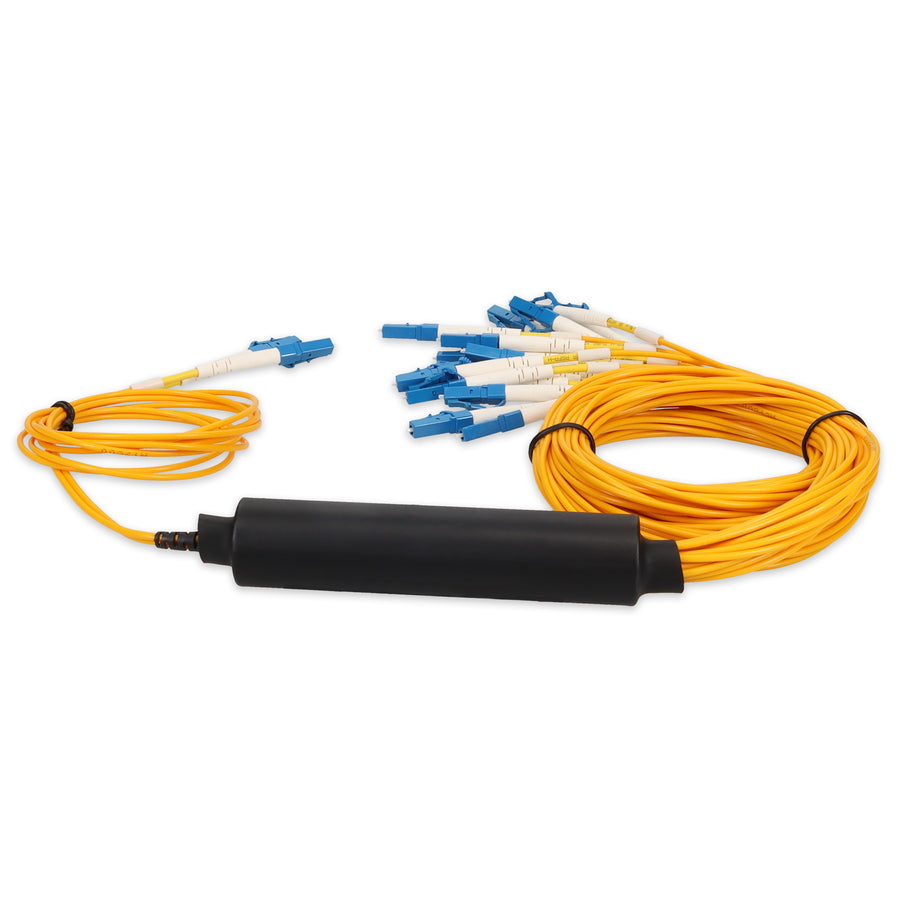  1m LC to 8xLC Yellow OS2 Duplex OFNR (Riser-Rated) SMF Fiber