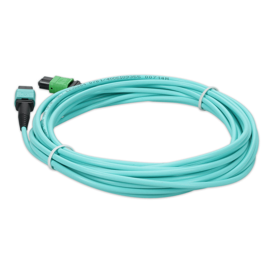  7m MPO/APC to MPO/UPC Aqua OM4 LSZH 12-Strand Fiber Patch Cable