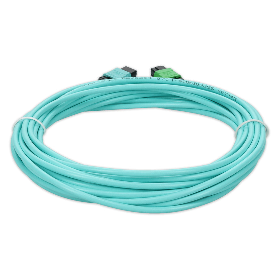  7m MPO/APC to MPO/UPC Aqua OM4 LSZH 12-Strand Fiber Patch Cable