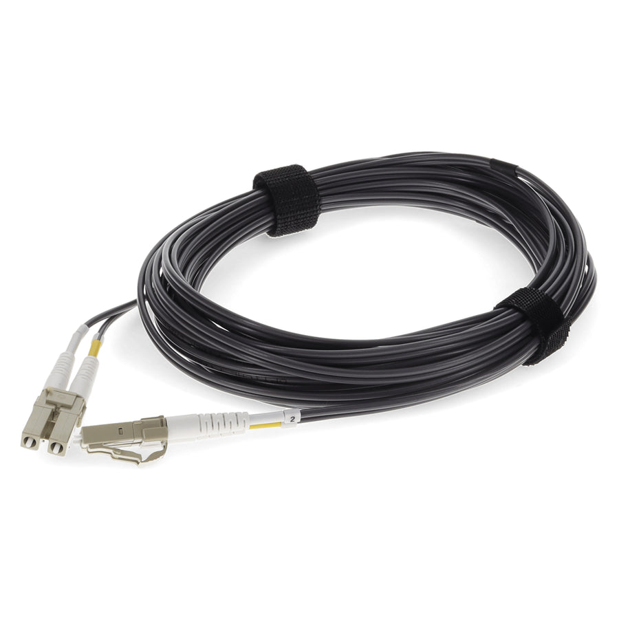  10m LC to LC Gray OM4 Duplex OFNR (Riser-Rated) Fiber Patch Cable