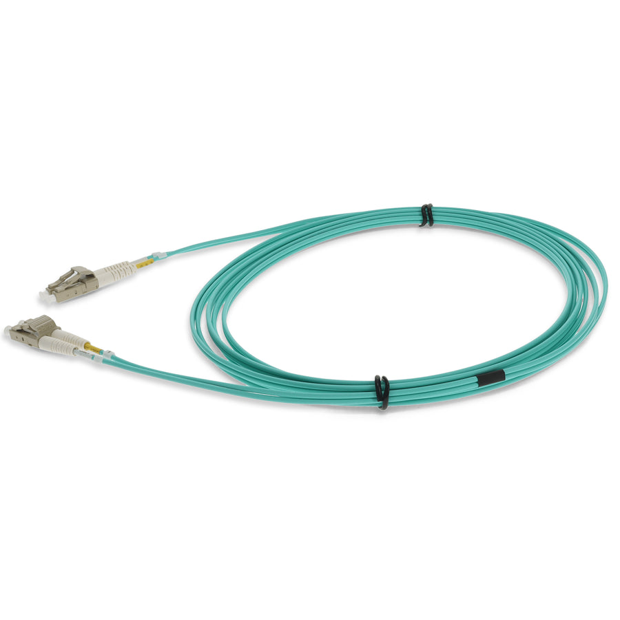  2m LC to LC Aqua OM3 Duplex LSZH Fiber Patch Cable