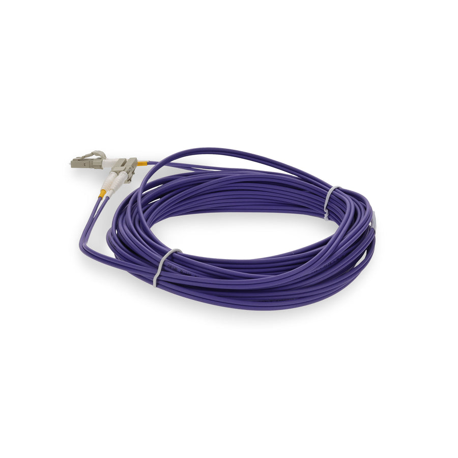  10m LC to LC Purple OM4 Duplex OFNP (Plenum-Rated) Fiber Patch Cable