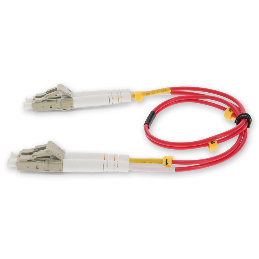  10m LC to LC Red OM3 Duplex OFNP (Plenum-Rated) Fiber Patch Cable