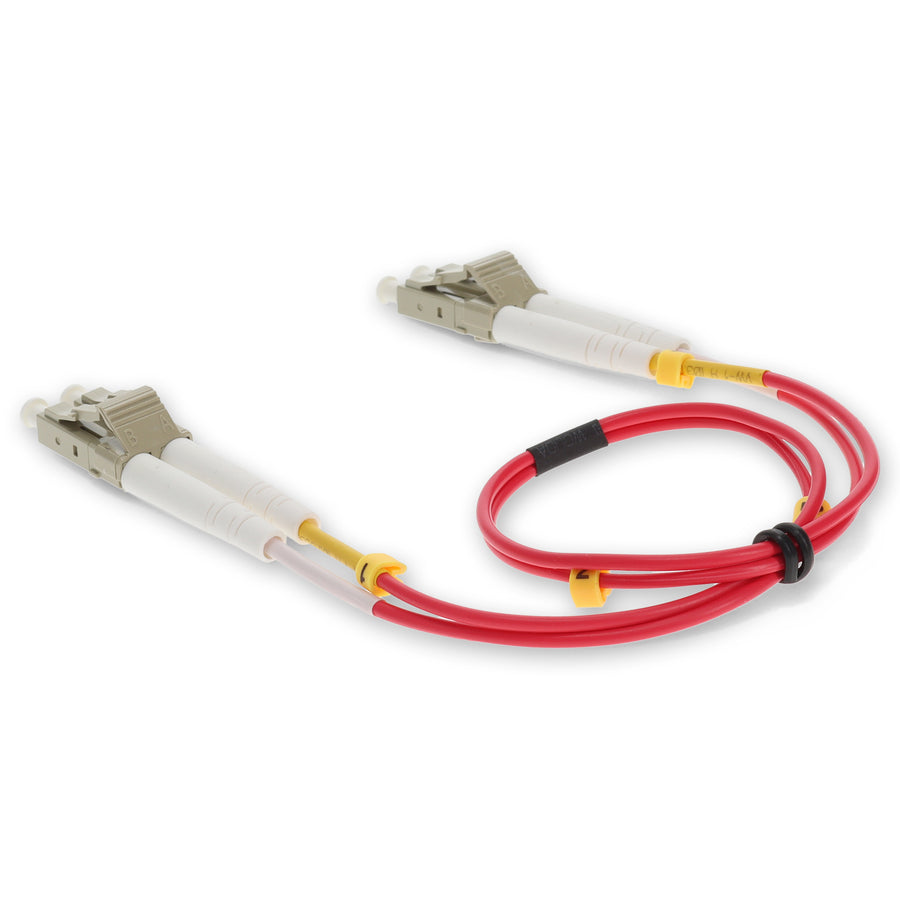  10m LC to LC Red OM3 Duplex OFNP (Plenum-Rated) Fiber Patch Cable