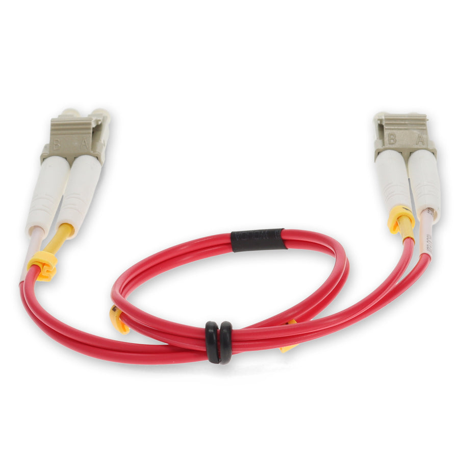  10m LC to LC Red OM3 Duplex OFNP (Plenum-Rated) Fiber Patch Cable