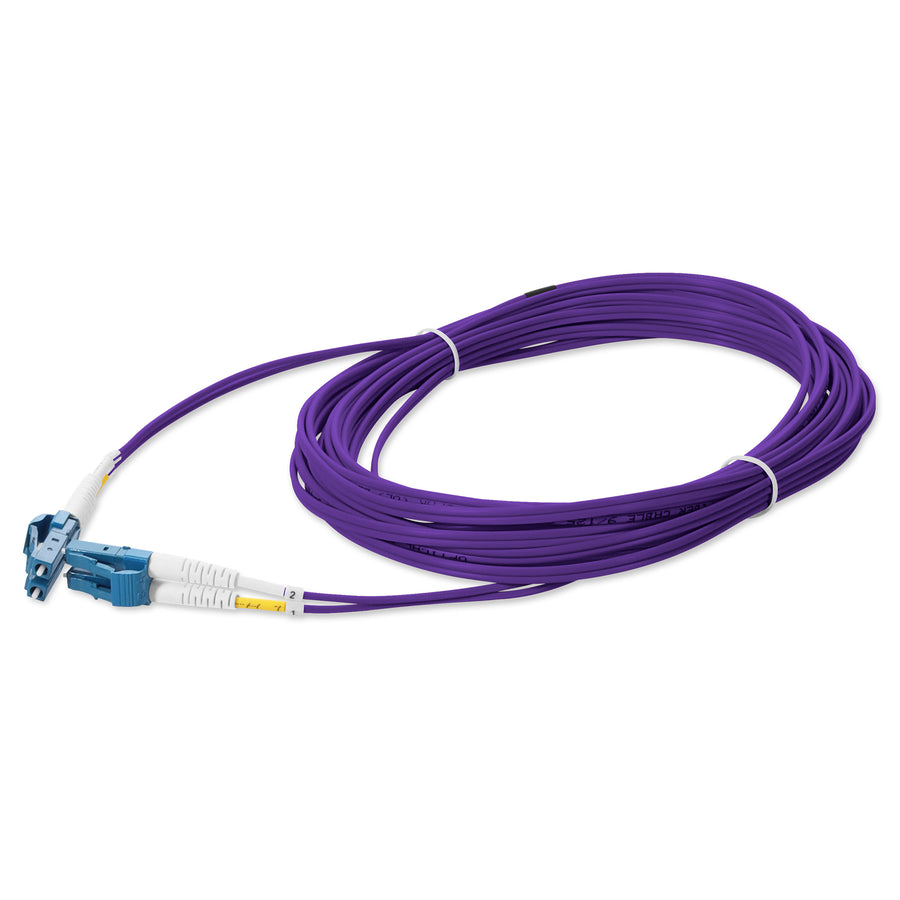  1.5m LC to LC Purple OS2 Duplex OFNR (Riser-Rated) SMF Fiber Patch Cable