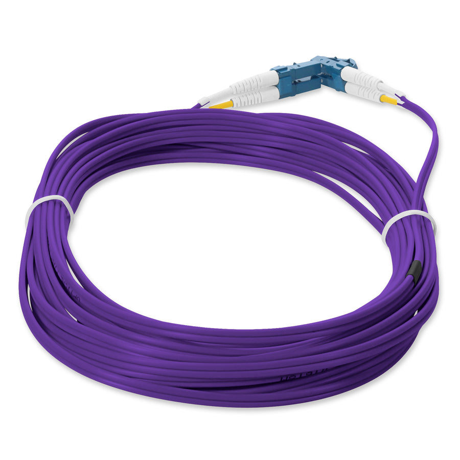  10m LC to LC Purple OS2 Duplex OFNR (Riser-Rated) SMF Fiber Patch Cable