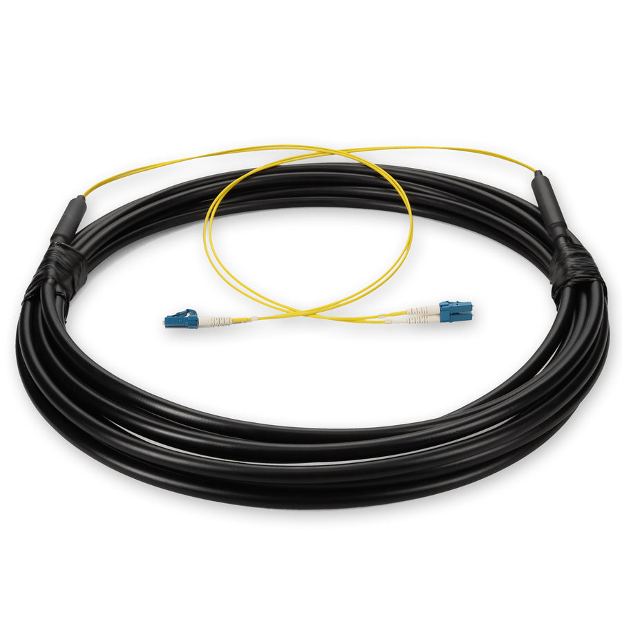  10m LC to LC Black OS2 Duplex OFNR (Riser-Rated) SMF Fiber Outdoor Patch Cable