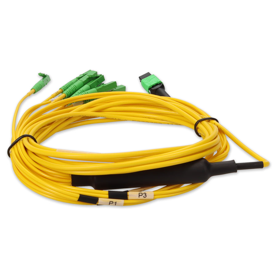  1m MPO/APC to 4xALC Duplex (8xALC)/APC Yellow OS2 OFNR (Riser-Rated) 8-Strand SMF Fiber Fanout Cable
