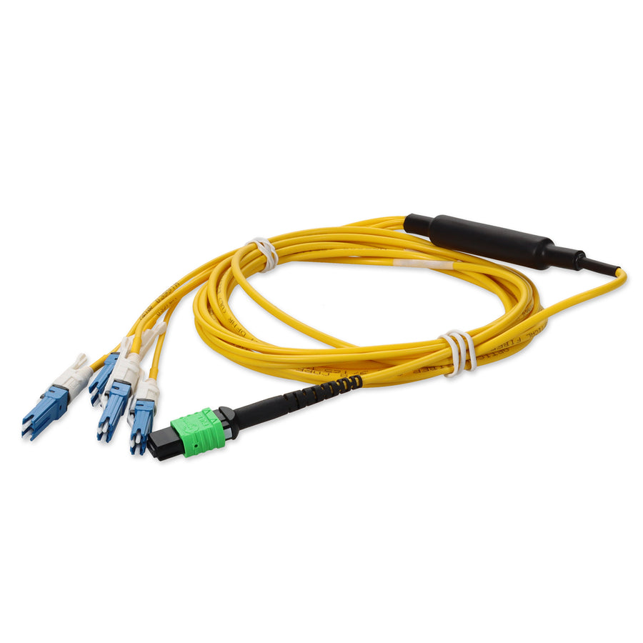  1m MPO/APC to 4xCS Duplex (8xCS)/UPC Yellow OS2 OFNR (Riser-Rated) 8-Strand SMF Fiber Fanout Cable