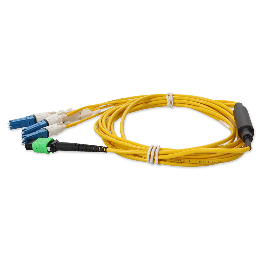  7m MPO/APC to 4xCS Duplex (8xCS)/UPC Yellow OS2 OFNR (Riser-Rated) 8-Strand SMF Fiber Fanout Cable