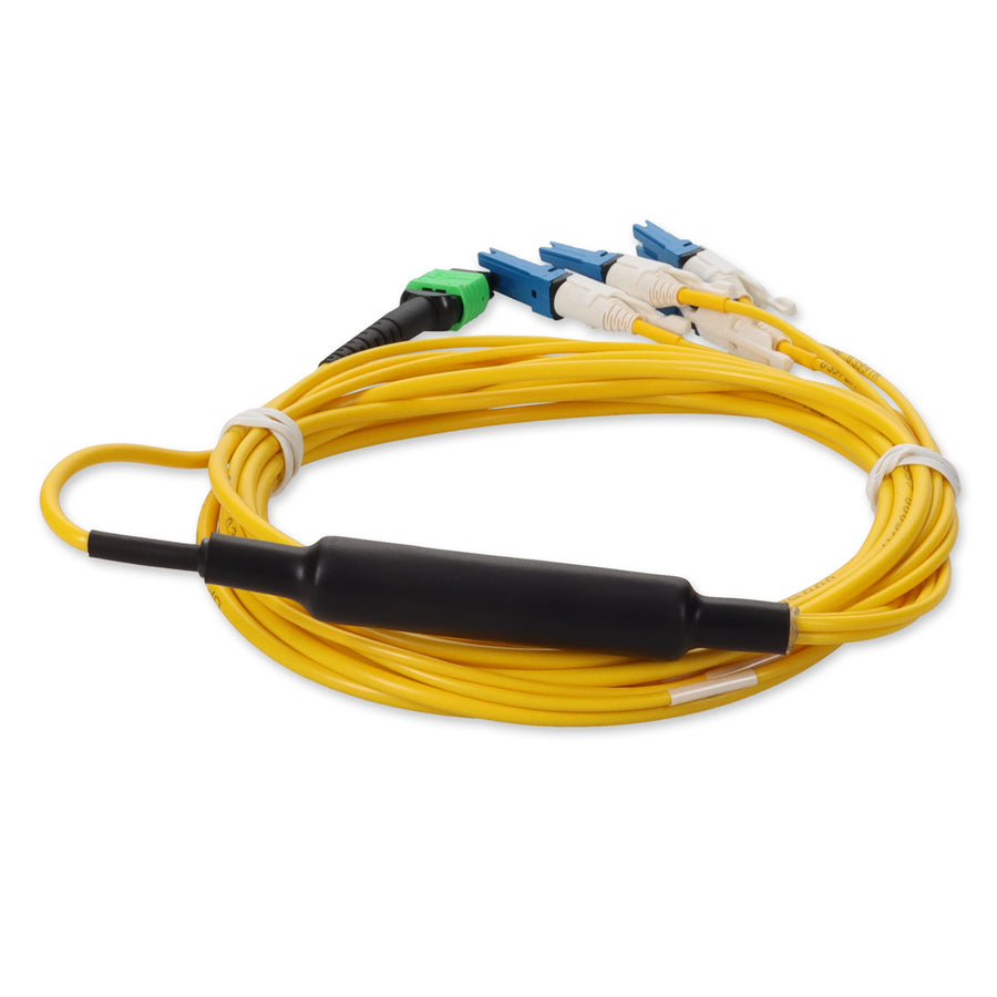  2m MPO/APC to 4xCS Duplex (8xCS)/UPC Yellow OS2 OFNR (Riser-Rated) 8-Strand SMF Fiber Fanout Cable