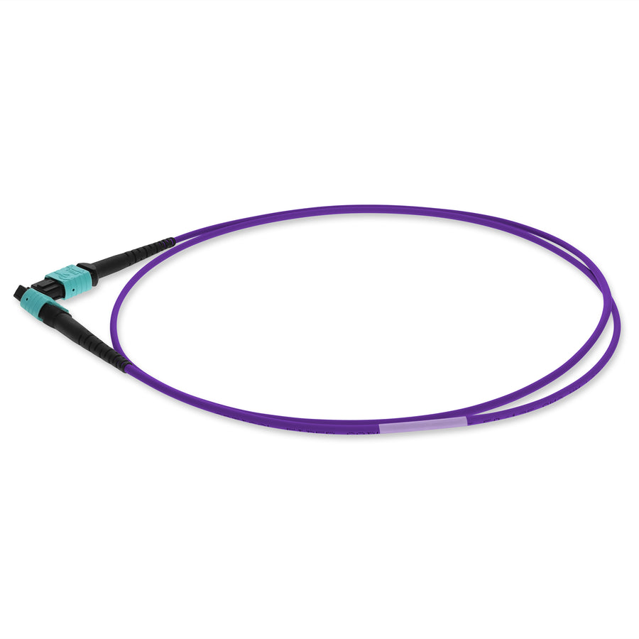  10m MPO/UPC to MPO/UPC Purple OM4 OFNR (Riser-Rated) 12-Strand Fiber Patch Cable