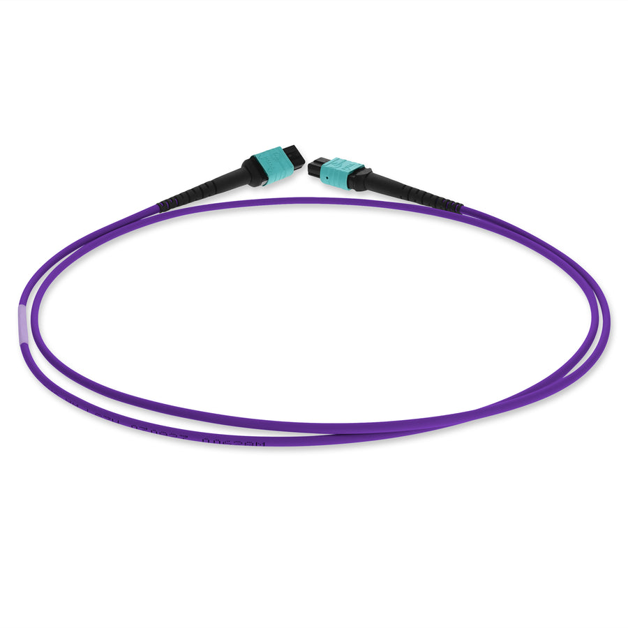  10m MPO/UPC to MPO/UPC Purple OM4 OFNR (Riser-Rated) 12-Strand Fiber Patch Cable