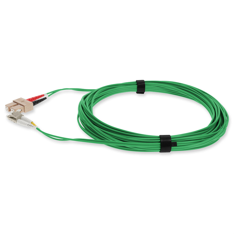  10m SC to LC Green OM4 Duplex OFNR (Riser-Rated) Fiber Patch Cable
