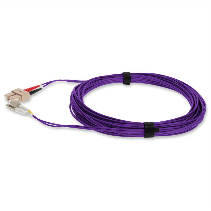  10m SC to LC Purple OM4 Duplex OFNR (Riser-Rated) Fiber Patch Cable