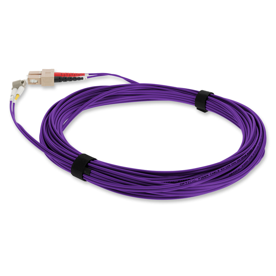  10m SC to LC Purple OM4 Duplex OFNR (Riser-Rated) Fiber Patch Cable