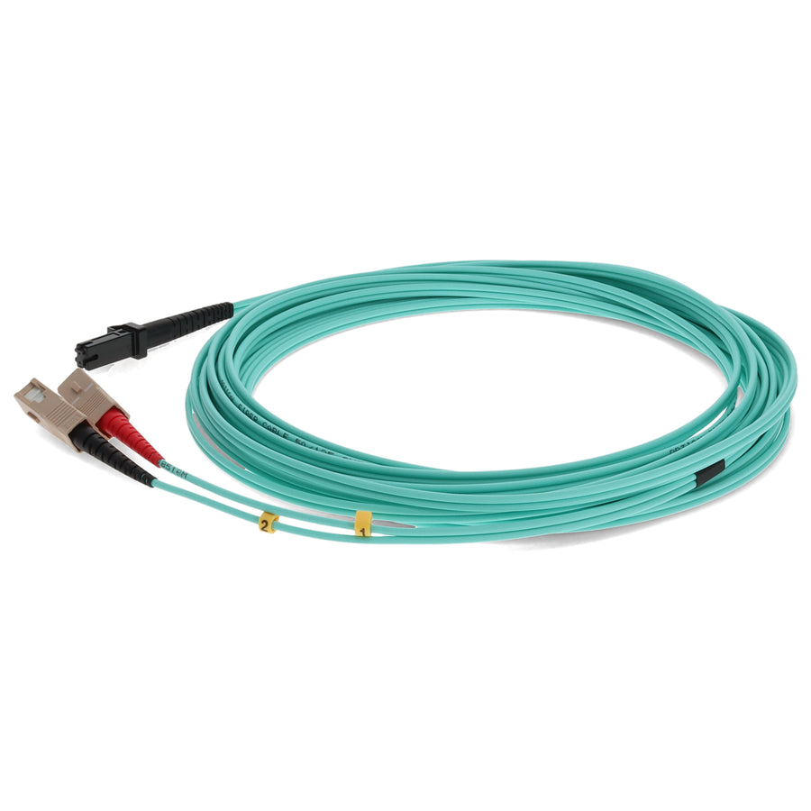  7m SC to MT-RJ Aqua OM3 Duplex OFNR (Riser-Rated) Fiber Patch Cable