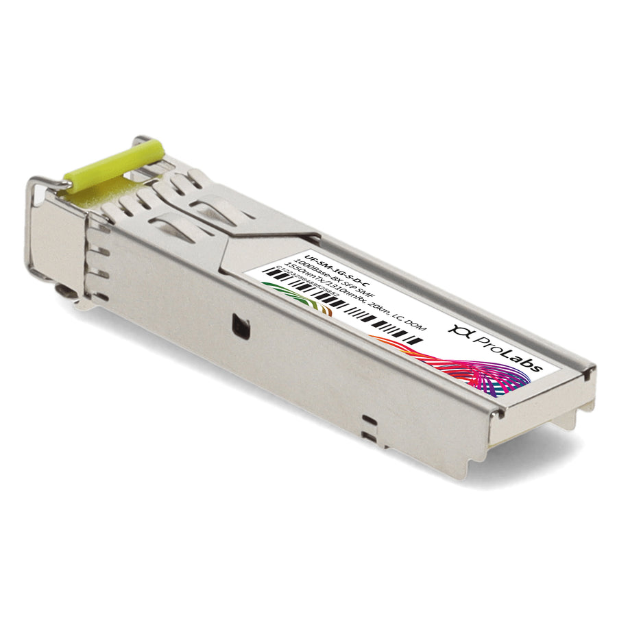 Prolabs Ubiquiti UF-SM-1G-S-D Compatible TAA 1000Base-BX SFP Transceiver (SMF, 1550nmTx/1310nmRx, 3km, LC, DOM)